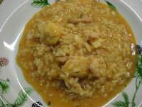   Arroz caldoso con rape y sepia
