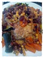   Cuscus de pollo y uvas pasas