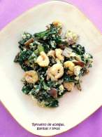   Revuelto de acelgas con gambas y setas