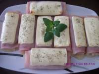   Rollitos de fiambre de pavo con relleno de puré de patata y bacon