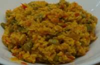 Guiso de arvejas con arroz integral  