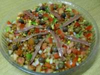   Ensalada de lentejas y anchoas