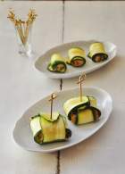   Involtini de calabacín con couscous de gambas y setas