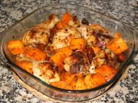   POLLO ESPECIADO CON BATATAS Y MIEL