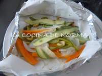   PESCADO EMPAPELADO CON VEGETALES