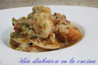   Arroz caldoso con almejas y gambones apto para diabéticos