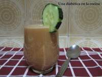   Gazpacho andaluz con sus raciones para diabéticos