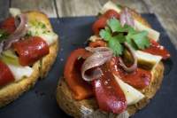 Escalivada con Anchoas en Tostada▷▷Guarnición, Tapas, Hojandres...✅